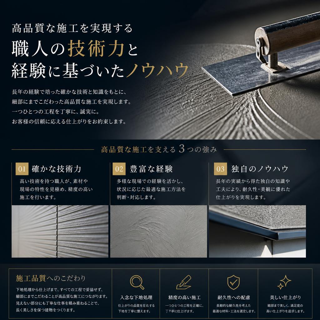 経験豊かな職人の技術力