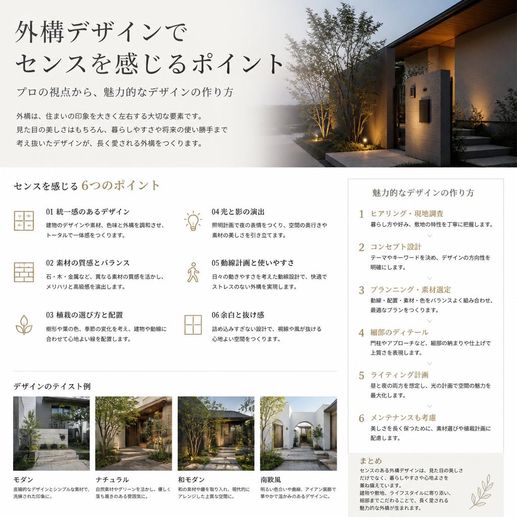 センスを感じる外構デザインのポイント