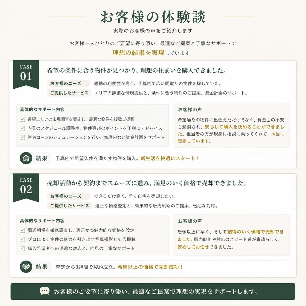 お客様の声：満足のいく施工体験
