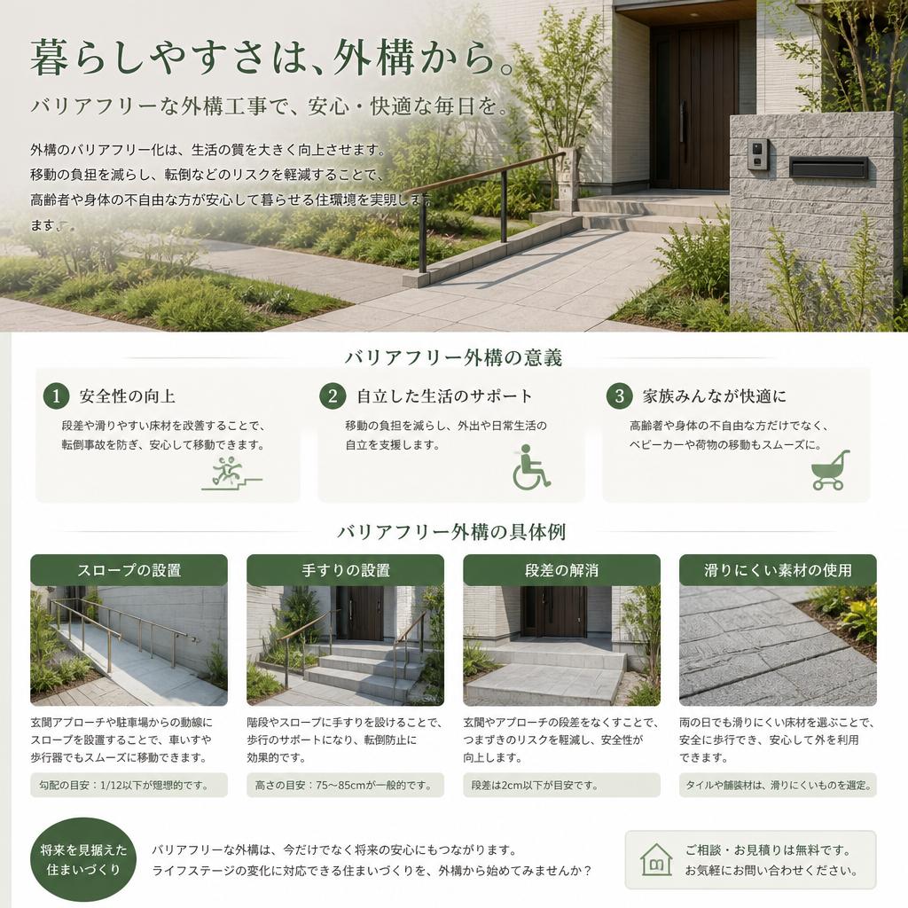 バリアフリーエクステリアの重要性