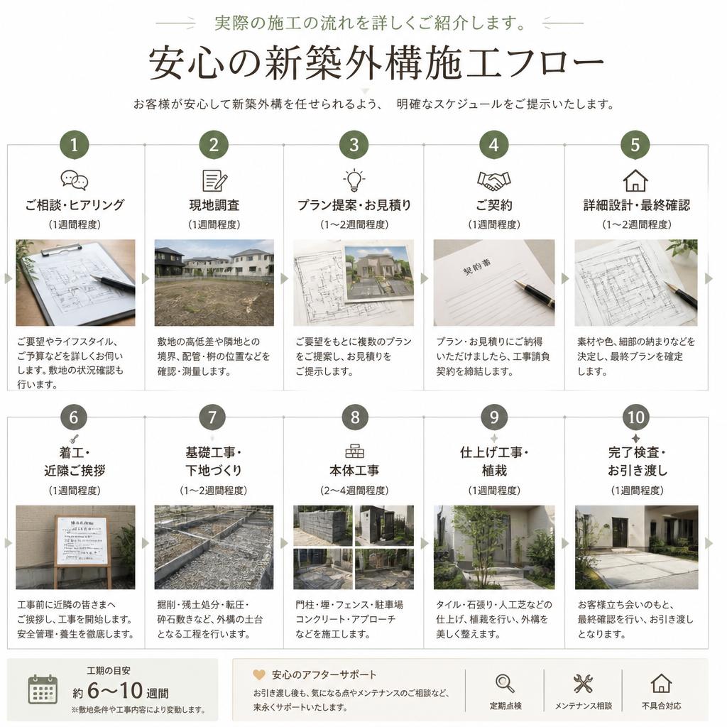 施工の流れとタイムライン