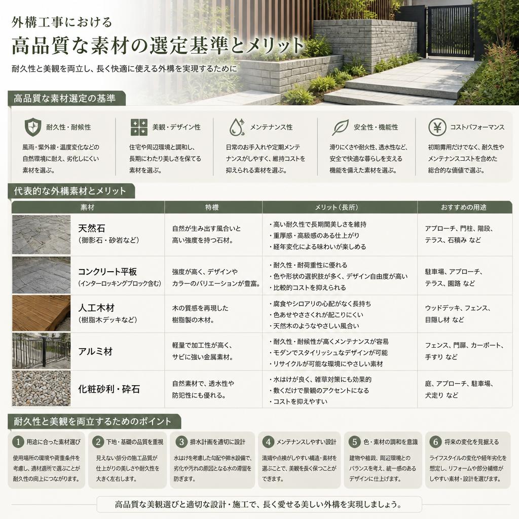 高品質な外構素材の選定