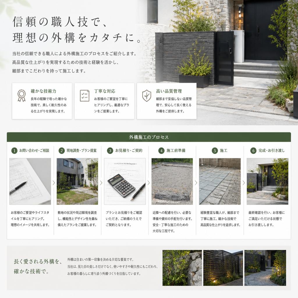 丁寧な外構施工のプロセス
