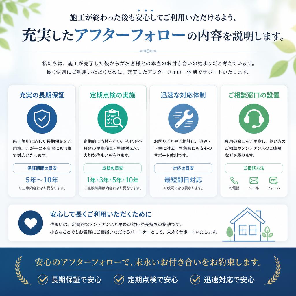 施工後のアフターフォロー