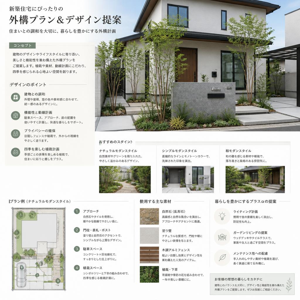 新築に最適な外構デザイン