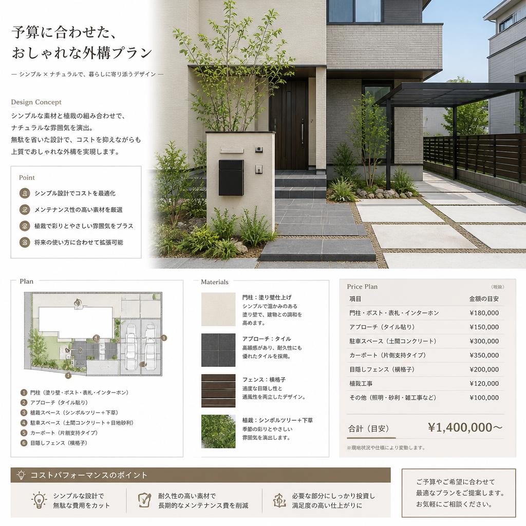 安くておしゃれな外構の実現