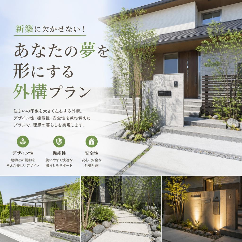 新築に欠かせない！あなたの夢を形にする外構プラン