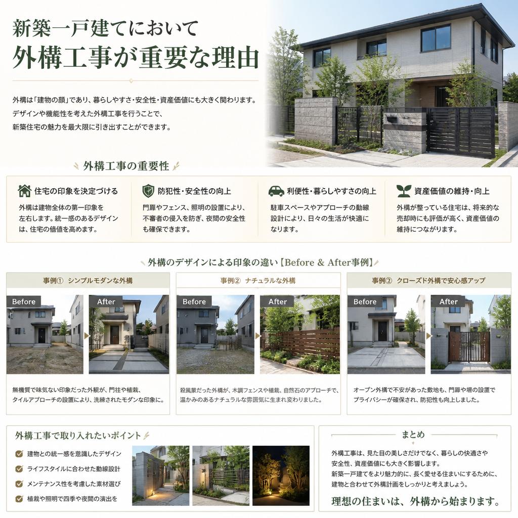 新築一戸建てと外構工事の重要性