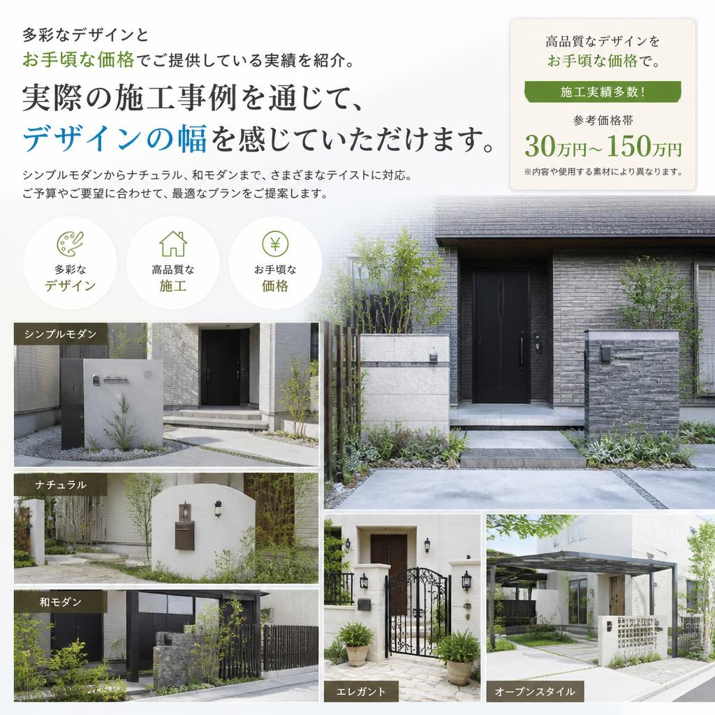 おしゃれで安価な外構デザインの実例