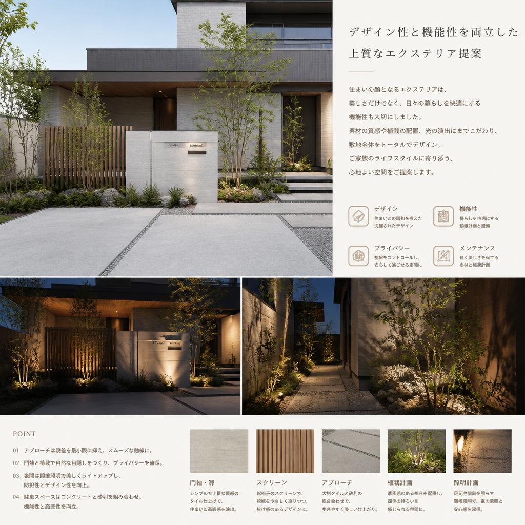 デザイン性と機能性を両立させたエクステリア提案