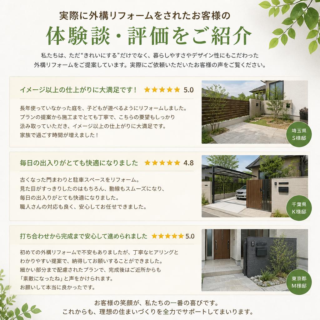 施工後のお客様の声