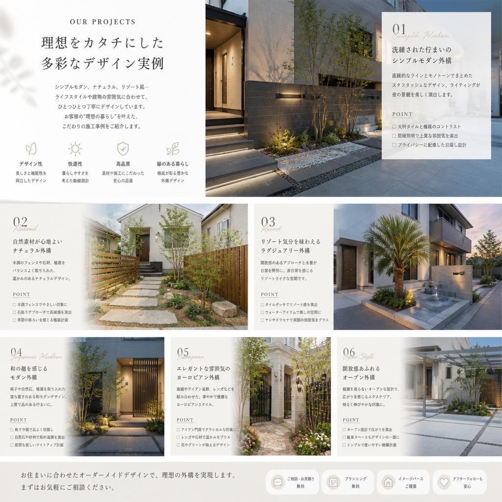 おしゃれな外構デザイン実例