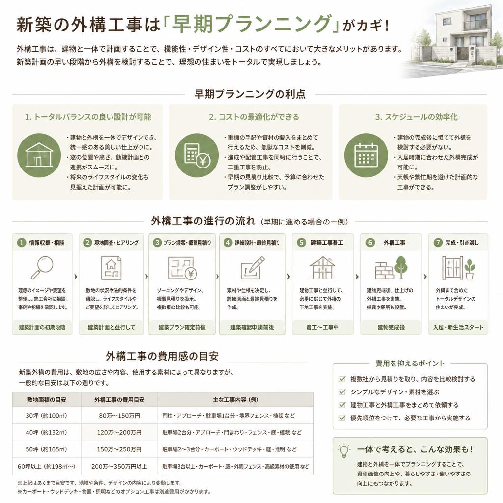 新築時の外構工事の流れ