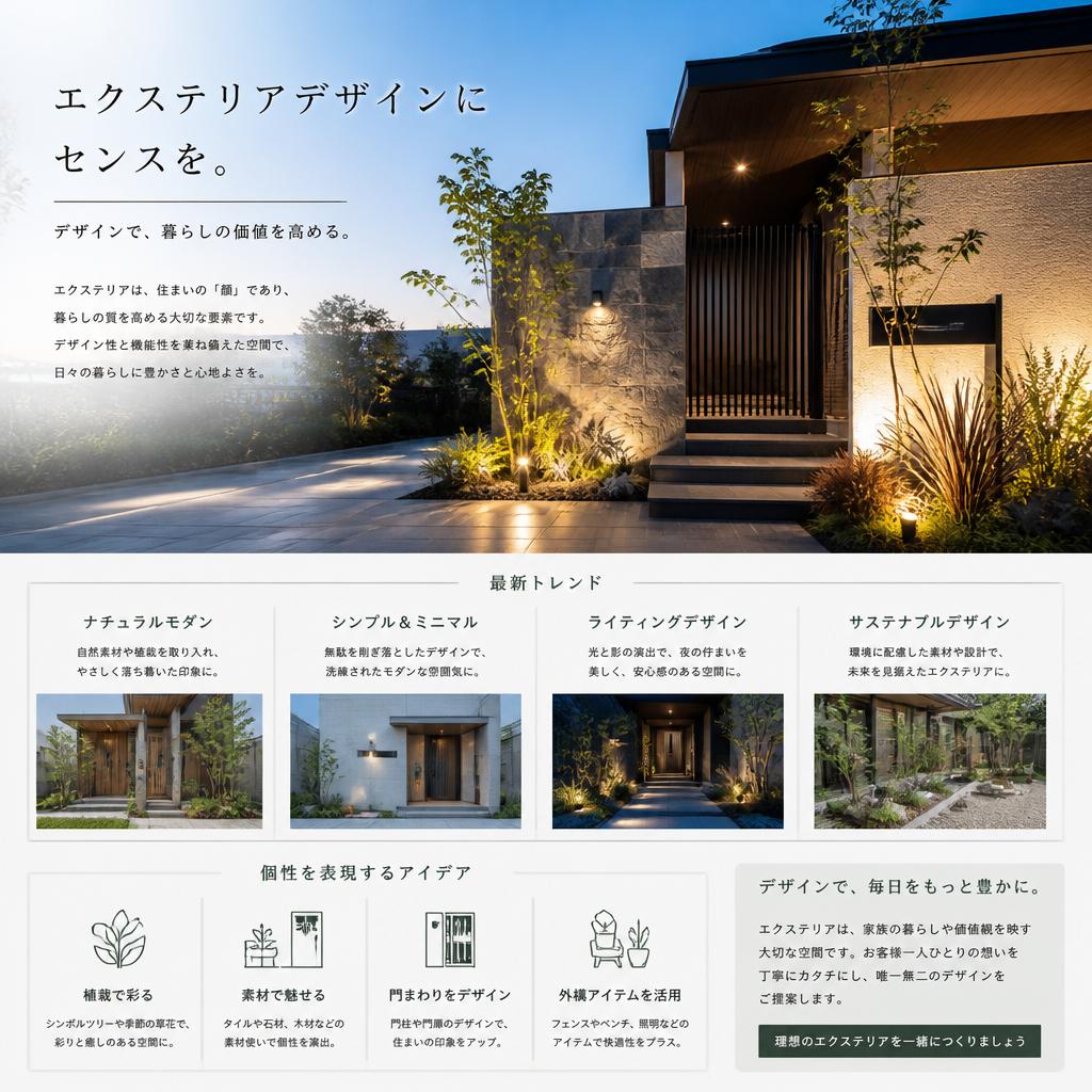 センスが光るエクステリアデザイン
