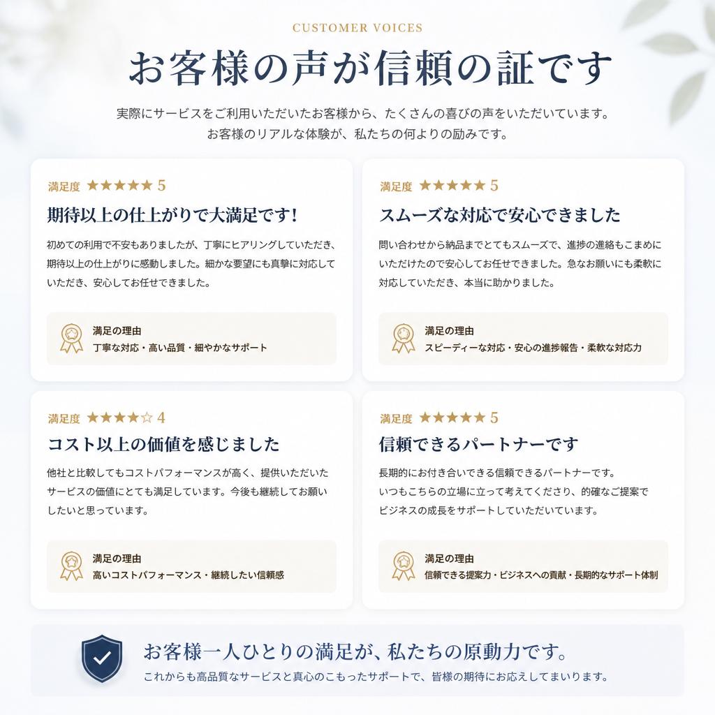 お客様の声｜実績紹介